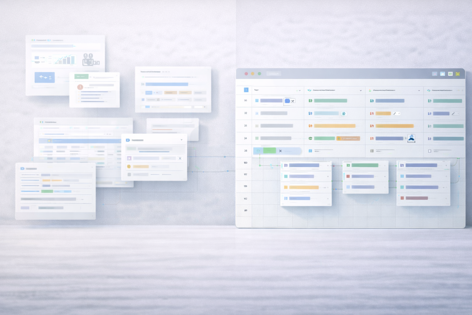 Comparison between AI agents operating without workflow context and AI agents embedded inside structured business workflows